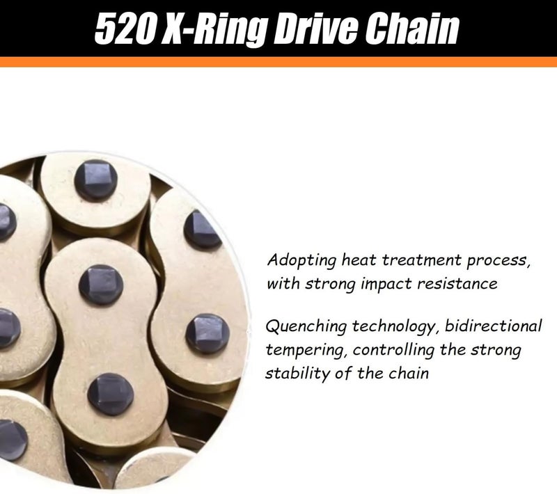 MINSTAR 520 Chain 98 Links With Connecting Master Link, X-Ring Gold - Image 5